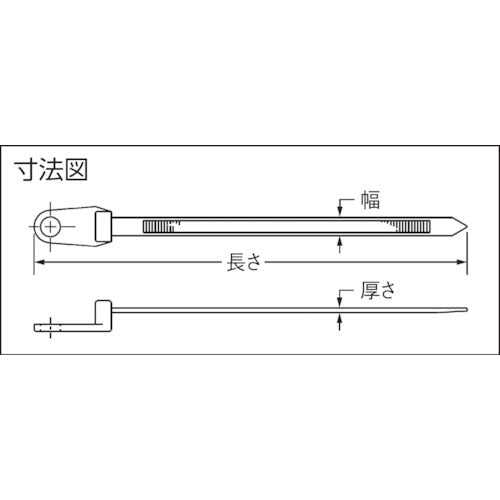 PANDUIT 스타스트랩 클램프 타입 나일론 결속 밴드 내츄럴 SSC4H-S25-D 1봉