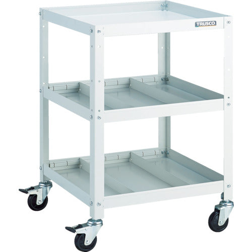 TRUSCO Tool Wagon Rabbit Wagon 500X500 with 2-tiered dividers, rubber wheels, white RBW-753S2 W 1 unit