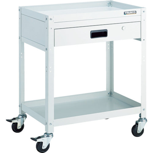 TRUSCCO 툴 왜건 래빗 왜건 600X400 인출 1단 부착 고무 바퀴 화이트 RBW-762V W 1대