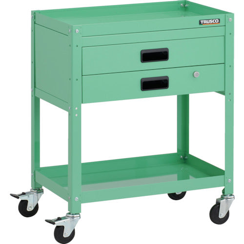 TRUSCCO 툴 왜건 래빗 왜건 600X400XH740 2단 인출부 고무 바퀴 영 그린 RBW-762X YG 1대