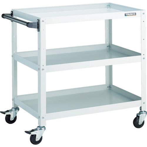 TRUSCO Tool Wagon Rabbit Wagon 700X450 with Handle, Rubber Wheels, White RBW-773H W 1 Unit