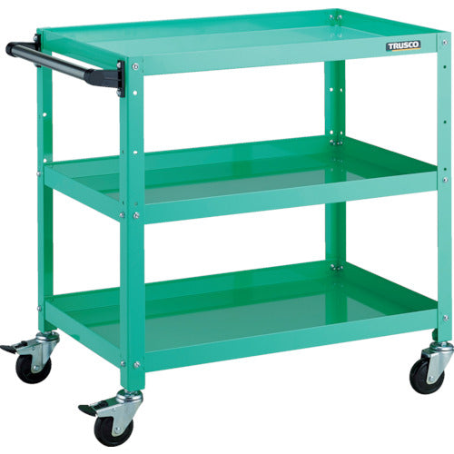 TRUSCO Tool Wagon Rabbit Wagon 700X450 with Handle Rubber Wheels Young Green RBW-773H YG 1 Unit