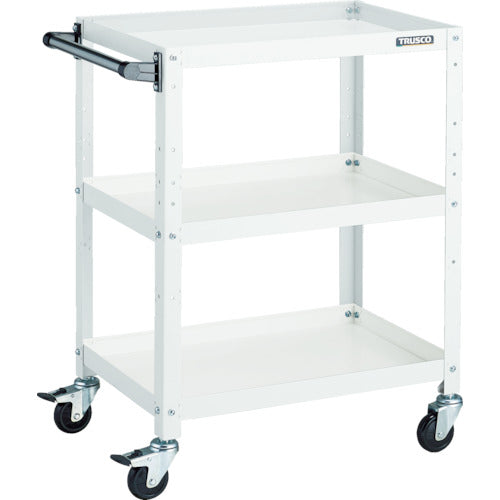 TRUSCO Tool Wagon Rabbit Wagon 600X400 with Handle, Rubber Wheels, White RBW-863H W 1 Unit