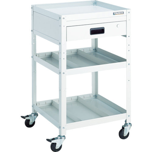 TRUSCO 툴 왜건 래빗 왜건 500X500 인출 1단 구획 2단 첨부 화이트 RBW-953S2V W 1대