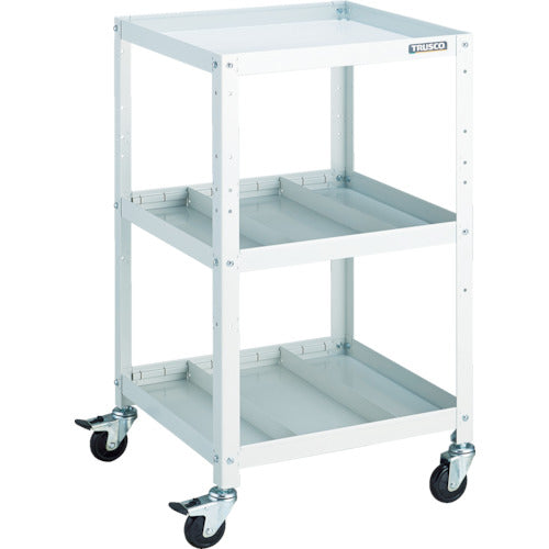 TRUSCO Tool Wagon Rabbit Wagon 500X500 with 2-tiered dividers, rubber wheels, white RBW-953S2 W 1 unit