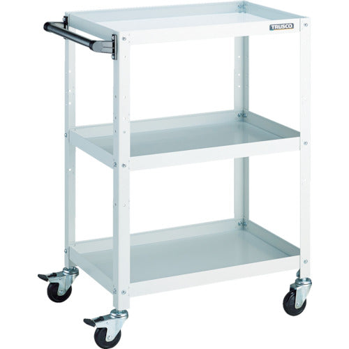 TRUSCO Tool Wagon Rabbit Wagon 600X400 with Handle, Rubber Wheels, White RBW-963H W 1 Unit