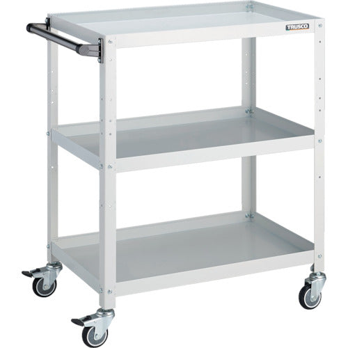 TRUSCO Tool Wagon Rabbit Wagon 700 x 450 x H880 with Handle Urethane Wheels White RBW-973HU W 1 Unit