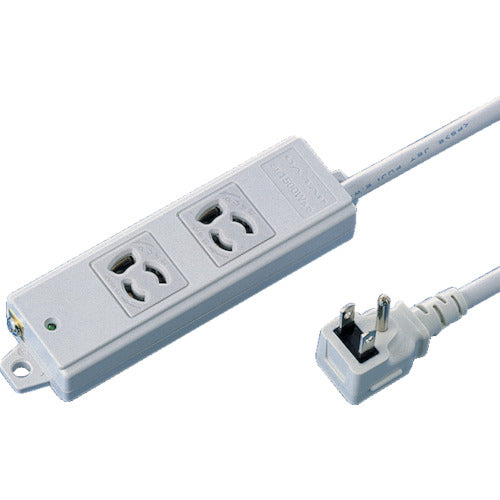 SANWA Construction Site Tap, Anti-Pull Outlet, 2-Outlet, L-Shaped, Cable Length 1m, TAP-K2L-1, 1 pc