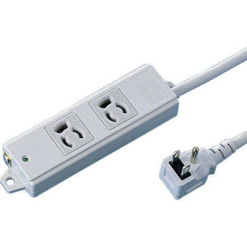SANWA Construction Site Tap, Anti-Pull Outlet, 2-Outlet, L-Shaped, Cable Length 1m, TAP-KE2L-1, 1 pc
