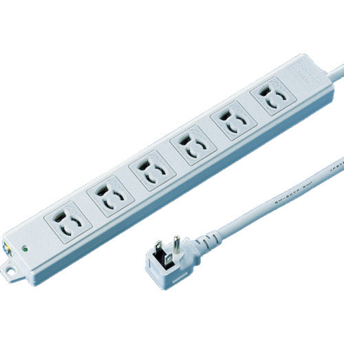 SANWA Construction Site Tap, Anti-Pull Outlet, 6 Outlets, L-Shaped, Cable Length 1m, TAP-KE6L-1, 1 pc