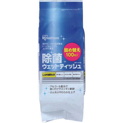 IRIS 524080 살균 젖은 티슈 리필 알코올 RWT-AT100 1 PK