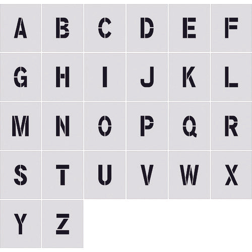 IM Stencil A-Z 1 set of 26 pieces Character size 150 x 95 mm AST-SETA15095 1 S