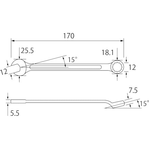 エビ　コンビネーションレンチ　１２ｍｍ　CW12　1 丁