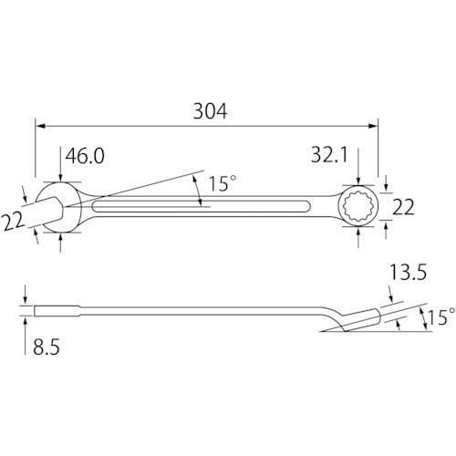 エビ　コンビネーションレンチ　２２ｍｍ　CW22　1 丁
