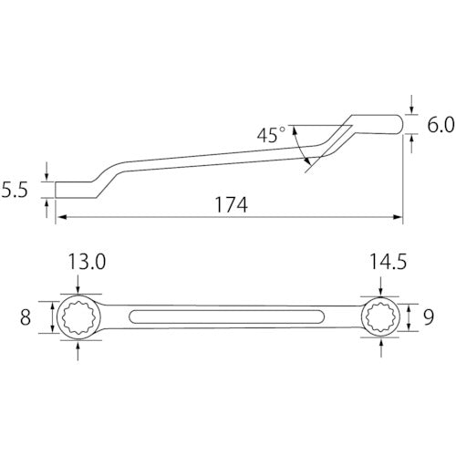 EBI Double-ended Wrench 8 x 9 mm OW89 1 piece