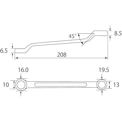 새우 양쪽 입안경 렌치 10X13mm OW1013 1 쵸