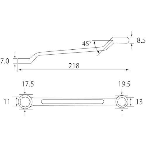 새우 양쪽 입안경 렌치 11X13mm OW1113 1 쵸