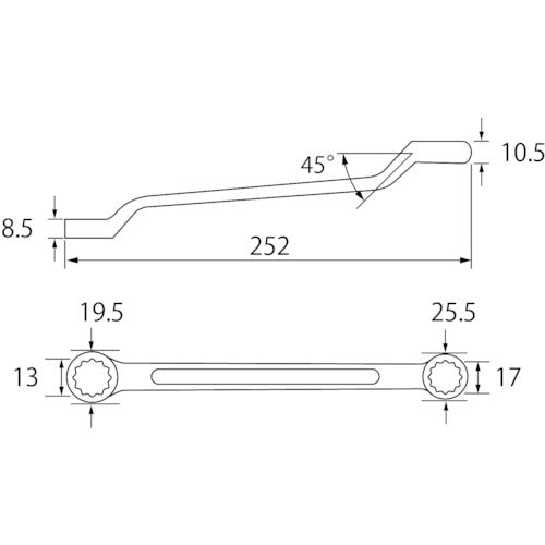 새우 양쪽 입안경 렌치 13X17mm OW1317 1 쵸