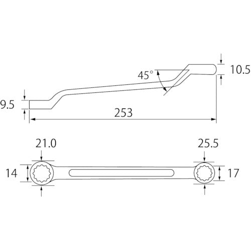 エビ　両口メガネレンチ　１４Ｘ１７ｍｍ　OW1417　1 丁