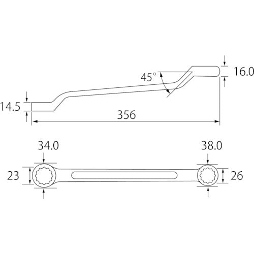 EBI Double-ended Wrench 23 x 26 mm OW2326 1 piece