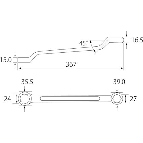 EBI Double-ended Wrench 24 x 27 mm OW2427 1 piece