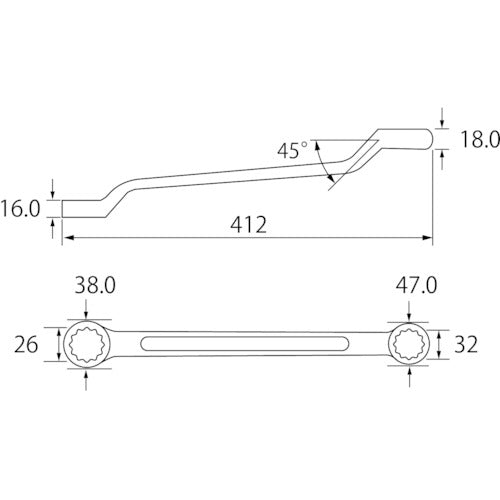 EBI Double-ended Wrench 26 x 32 mm OW2632 1 piece