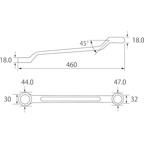 EBI Double-ended Wrench 30 x 32 mm OW3032 1 piece