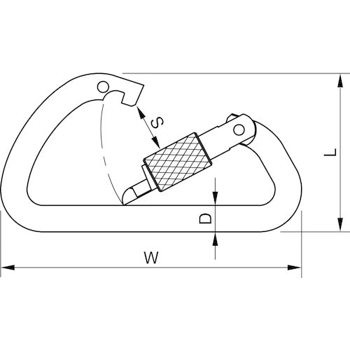 123 Carabiner with stainless steel D-shaped ring KB10K-S 1 piece