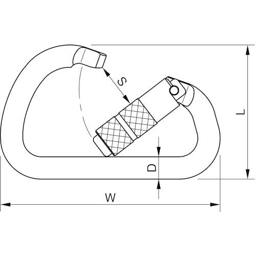 １２３　カラビナ　オートロック　アルミ１２　Ｏ型　アルミ環　KA12AM-A　1 個
