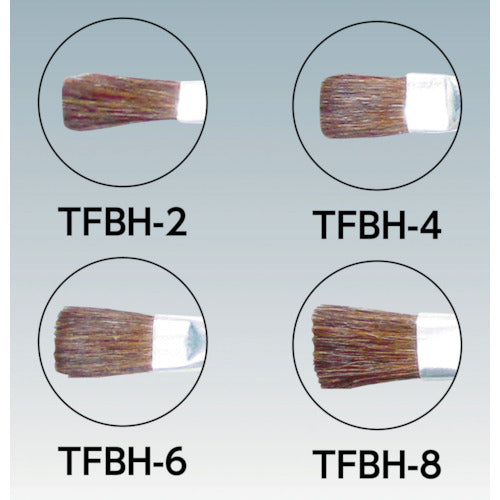 ＴＲＵＳＣＯ　塗装用平筆　５本組　天然馬毛　２号　金具幅３ｍｍ　毛丈７ｍｍ　全長　TFBH-2　1 組