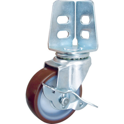 TRUSCO 앵글식 우레탄 캐스터 자재 S 첨부 Φ75 TYSA-75URS 1개