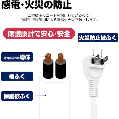 ＥＬＰＡ　ＬＥＤランプスイッチ付タップ　ウエ　WLS-LU410MB-W　1 個