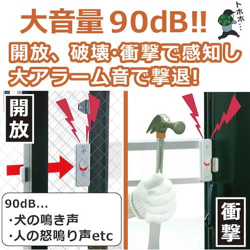 ＥＬＰＡ　薄型アラーム衝撃＆開放検知　２Ｐ（パールホワイト）　ASA-W13-2P-PW　1 PK