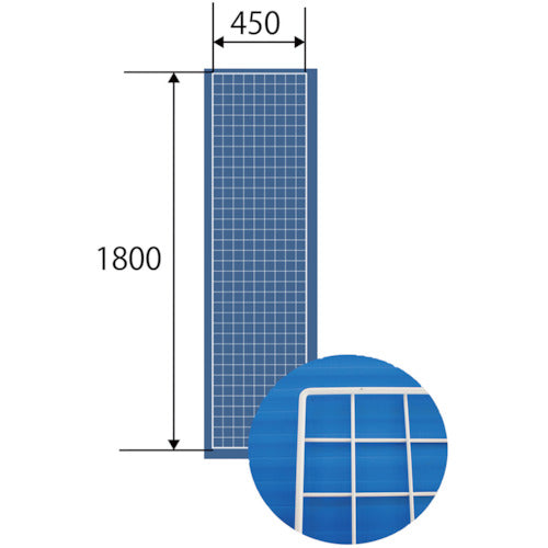 WAKI Mesh Panel 450 x 1800 mm White EMP013 1 piece