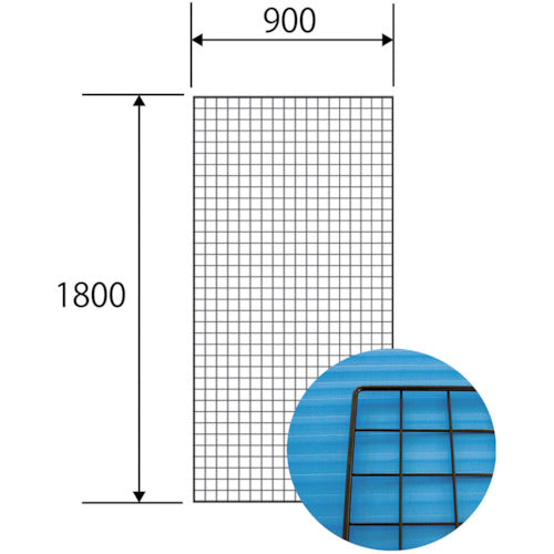 WAKI Mesh Panel 900 x 1800 mm Black EMP002 1 piece