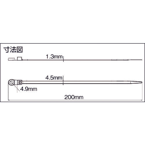 ＳａｐｉＳｅｌｃｏ　ケーブルタイ　マウントタイプ　４．５ｍｍ×２００ｍｍ　クロ　１００本　OCH.3.2123　1 袋