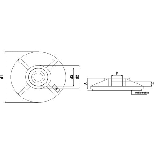 ＳａｐｉＳｅｌｃｏ　【売切廃番】　【在庫限り値引品】ケーブルタイ固定具　粘着付　丸型　４ｍｍ　（１００個入）　BAS.2MT.501　1 袋