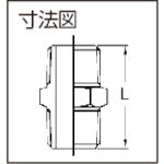 ＴＲＵＳＣＯ　ねじ込み管継手　ＳＵＳ　六角ニップル　２０Ａ　TSTN-20A　1 個