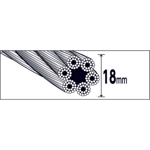 ＴＲＵＳＣＯ　ワイヤーロープスリング　Ａタイプ　アルミロック　１８ｍｍＸ１．５ｍ　TWAL-18S1.5　1 本