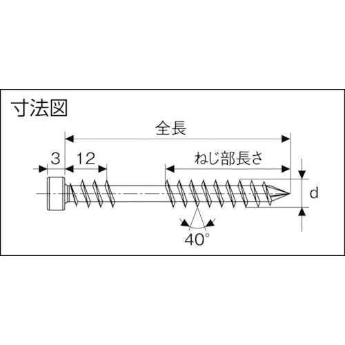 ＳＰＡＸ　ステンレス　低頭ネジ　５．０×４０　（２００本入）　0537000500403　1 箱