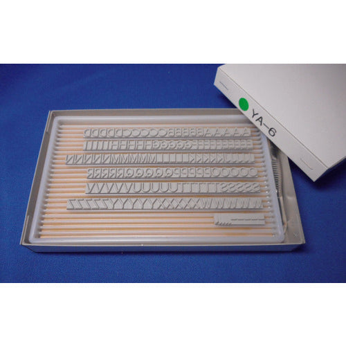 테크노마크 산업용 스탬프 플랫 스탬프・롤 마커용 교체식 고무 활자 YA-6(Y타입・영자 세트)(6mm) KJ-YA-06 1 S