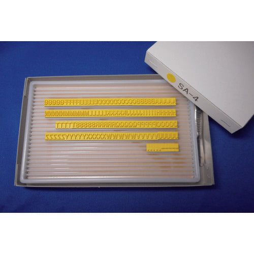 テクノマーク　産業用スタンプ　フラットスタンプ・ロールマーカー用差替式ゴム活字　ＳＡ−４（Ｓタイプ・英字セット）（４ｍｍ）　KJ-SA-04　1 Ｓ