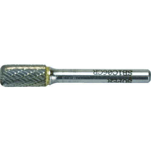 スーパー　スーパー超硬バー　ロー付タイプ　シャンク径６ｍｍ（円筒コーナーＲ刃型（ダブルカット）刃径：１２．７　刃長：２５．０　SB1C08CR　1 本