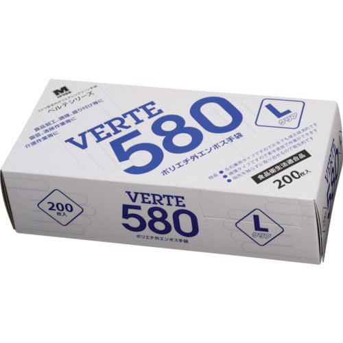 미도리 안전 폴리에틸렌 일회용 장갑 외 엠보싱 클리어 L (200장입) VERTE-580-L 1상자