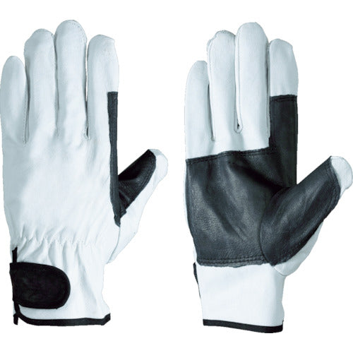 シモン　【売切り廃番】豚革黒当革付手袋　ＰＬ７１８ＫＡ　Ｍ　PL718KA M　1 双