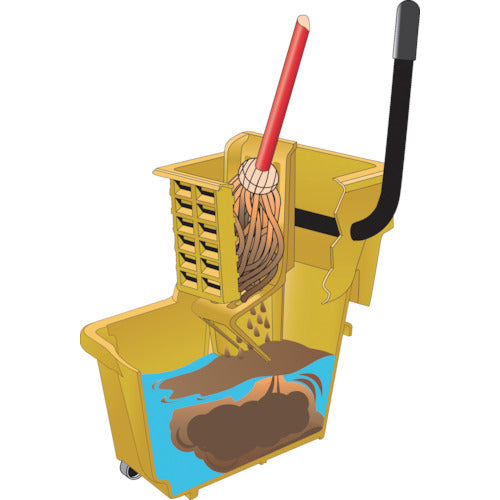 Rubbermaid [Sold out and discontinued] Mop wringer bucket Wavebreak Mopping System Dark gray Capacity 17L 1863975 1 piece