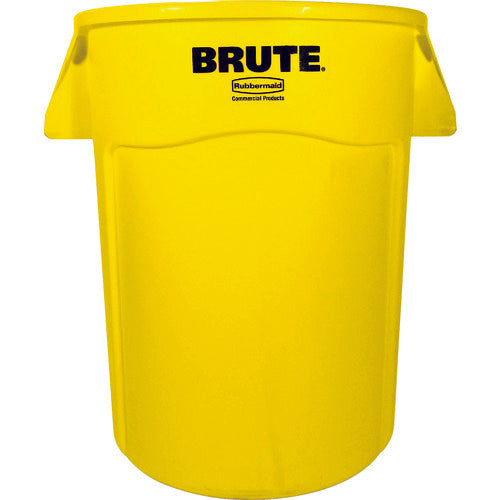 Rubbermaid Round Brute Container with Slits, 37.9L, Yellow, 261004, 1 pc