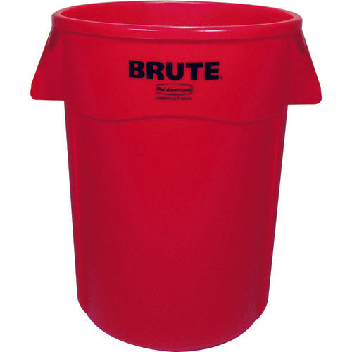 Rubbermaid Round Brute Container with Slits, 37.9L, Red, 261005, 1 pc