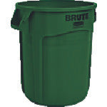 Rubbermaid Round Brute Container with Slits, 37.9L, Dark Green, 261006, 1 pc