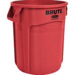 Rubbermaid Round Brute Container with Slits, 75.7L, Red, 262005, 1 pc
